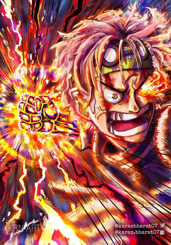 A digital fanart of Koby from the anime One Piece