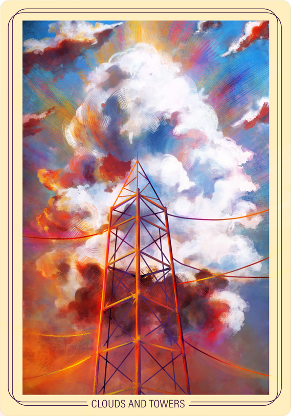 CLOUDS AND TOWER.