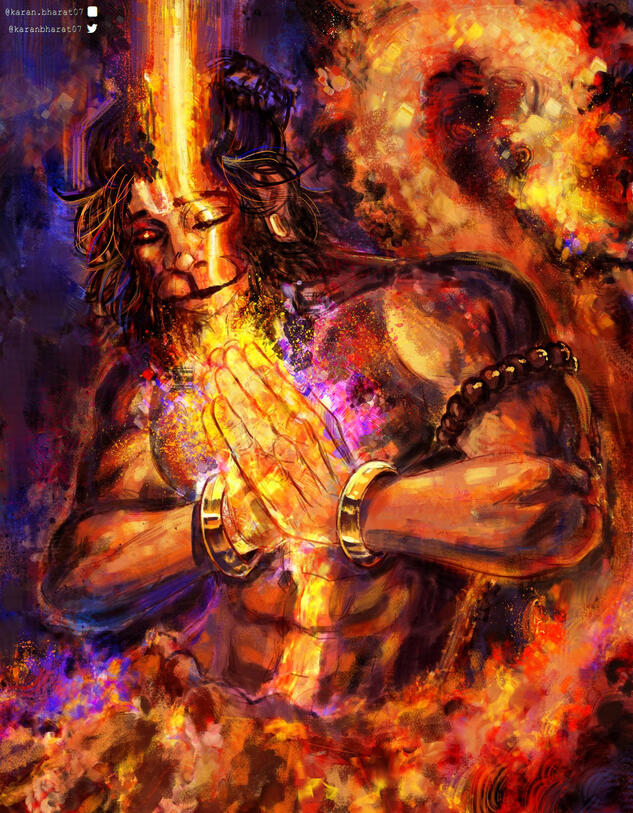 Lord Hanuman in Flame (v2)