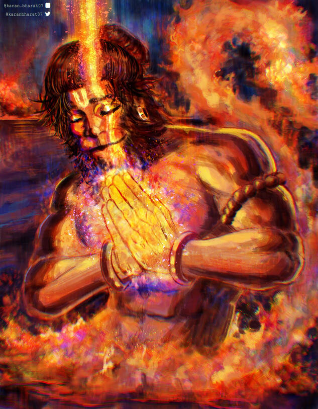 Lord Hanuman, Peace in Flame